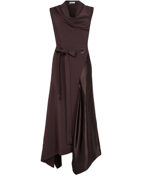 FERRAGAMO Robe longue en cady de viscose stretch