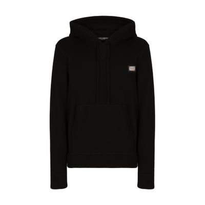 Dolce & Gabbana Wool And Cashmere Hooded Sweater In Black