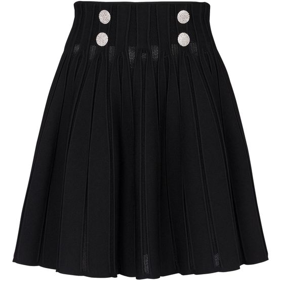 Ribbed Knit Skater Skirt BALMAIN