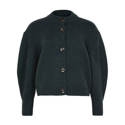 Soeur Womens Vert Foret Leonard Knitted Wool Cardigan In Green