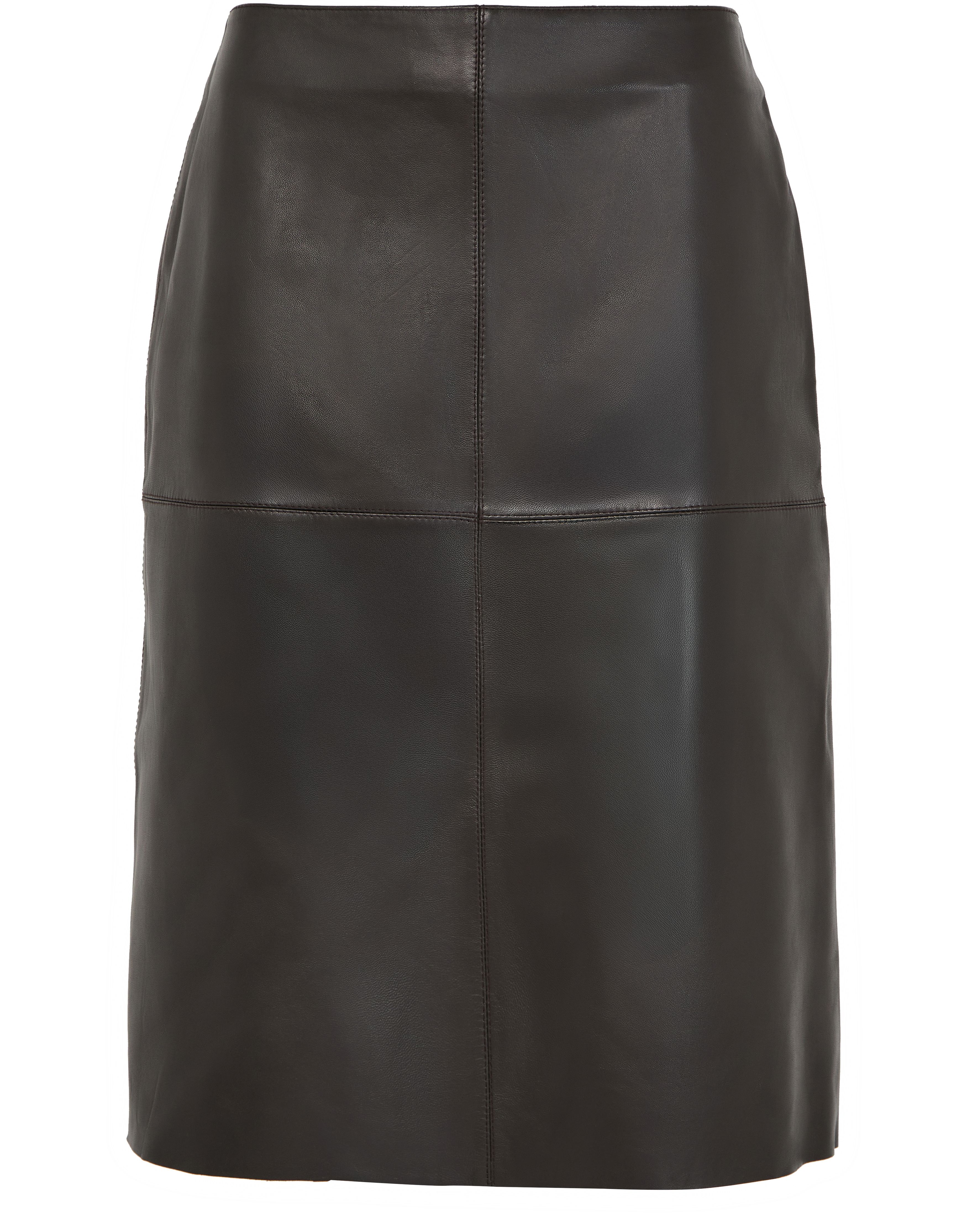 Gwen leather midi skirt