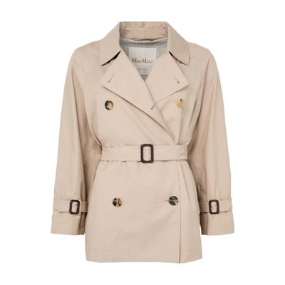 Max Mara Belted Short Trench Coat In Pink