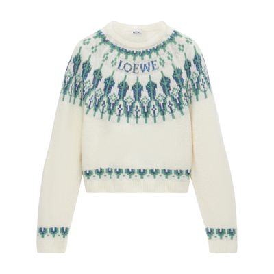 Round-neck wool blend sweater