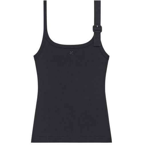 COURREGES Débardeur à bords-côtes 90's avec boucle