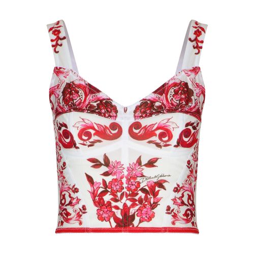 Marquisette Bustier in Majolica Print