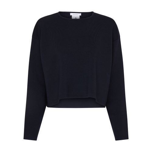 Shop Max Mara Angelo Round Neck Wool Sweater In Blu_marino