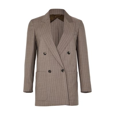 Max Mara Double-breasted Blazer In Brown