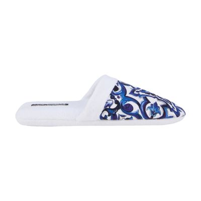 【関税&送料込】Dolce & Gabbana Embroidered Fabric Slippers Women's Embroidered terry cotton slippers | DOLCE & GABBANA