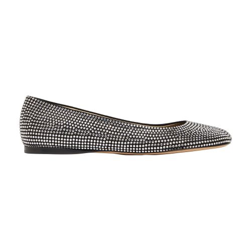 Loewe Toy Crystal-embellished Suede Ballet Flats In Black