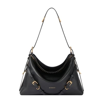 Givenchy Voyou Medium Leather Bag In Black