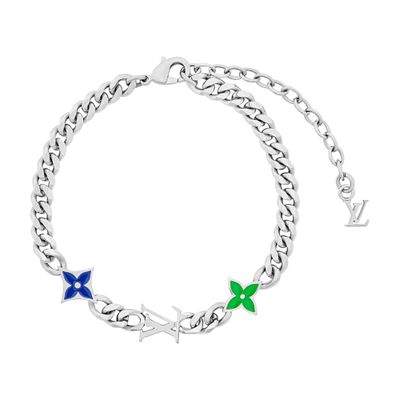 Louis Vuitton Monogram Row Bracelet In Silver