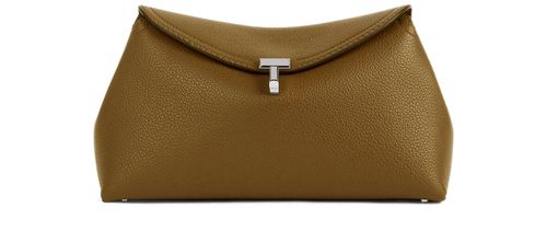 TOTEME T-Lock grained leather clutch bag
