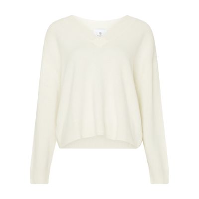 Shop Anine Bing Lee V-neck Sweater In Ivory