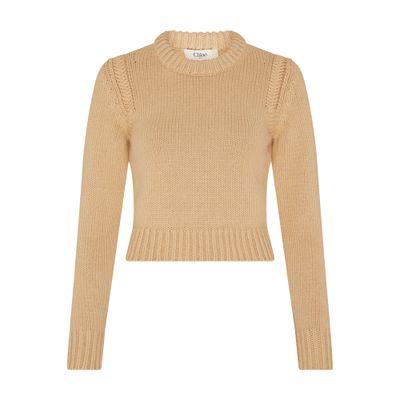 Chloé Beige Cotton And Cashmere Sweater In Beige