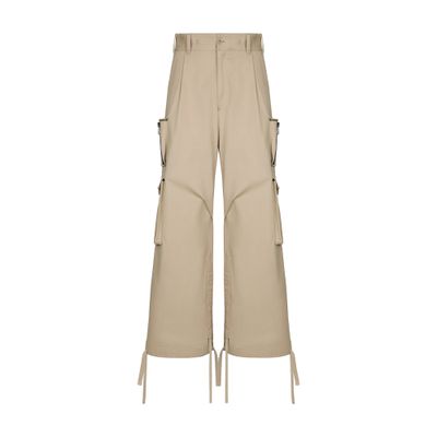 Dolce & Gabbana Cotton Gabardine Cargo Pants In Beige