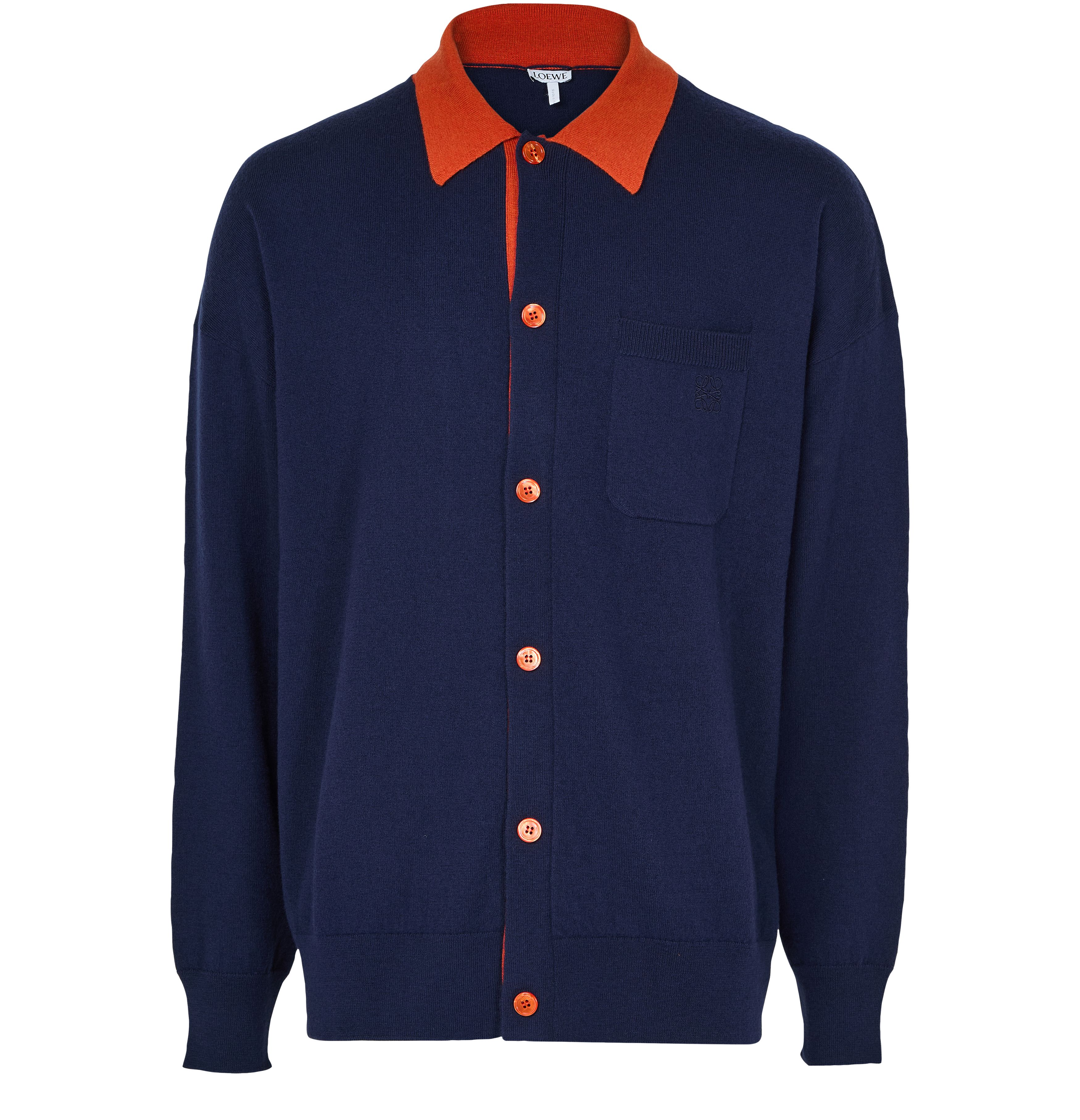 Polo cardigan in wool
