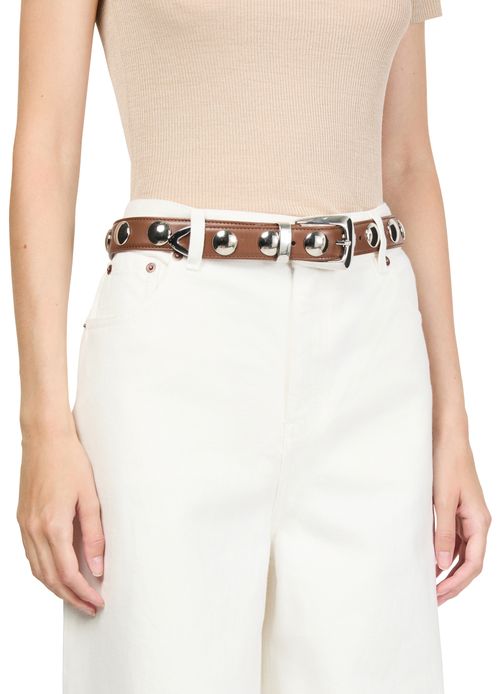 KHAITE Benny belt with studs
