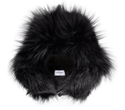 YVES SALOMON Wool and fox fur chapka