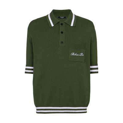 BALMAIN SIGNATURE KNIT POLO SHIRT