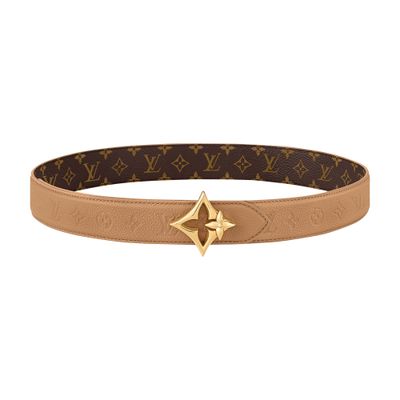 Louis Vuitton Lv Flowergram 30mm Reversible Belt In Sand