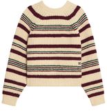 Crew neck in striped ribbed wool sweater - CELINE