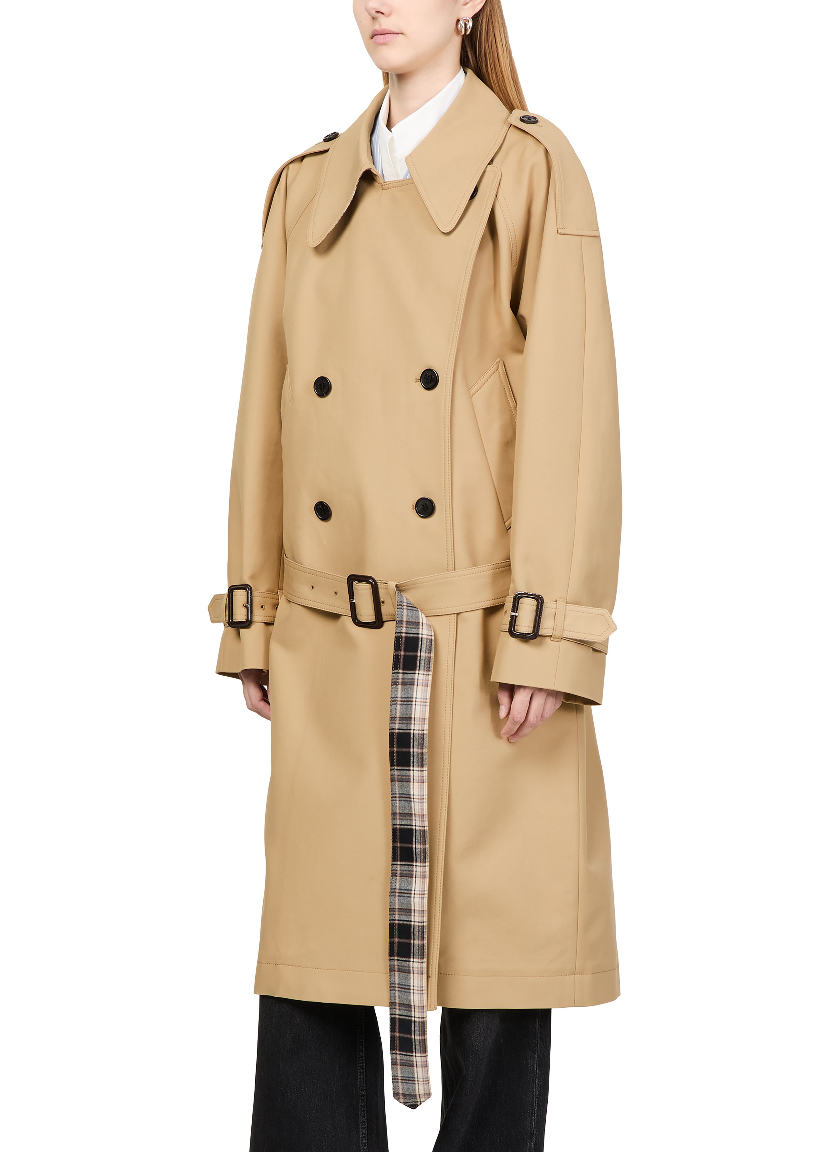 Satin trench coat thumbnail 4