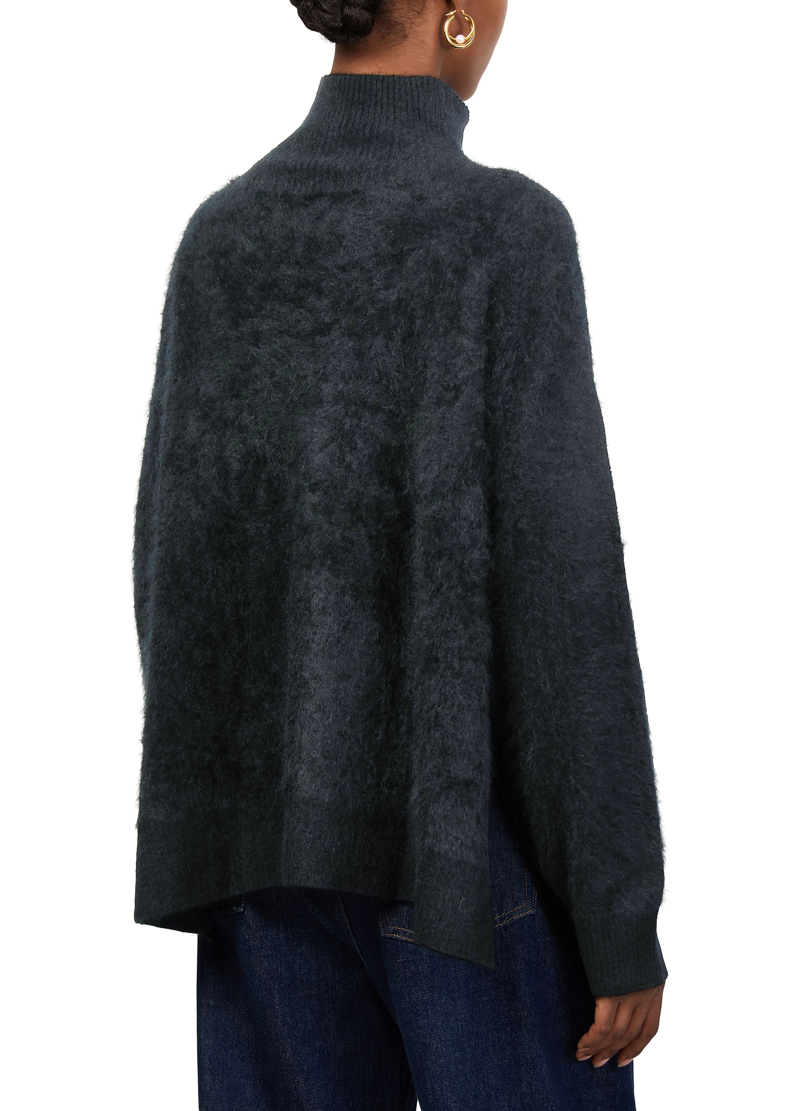 Oversized high-neck brushed cashmere sweater thumbnail 4
