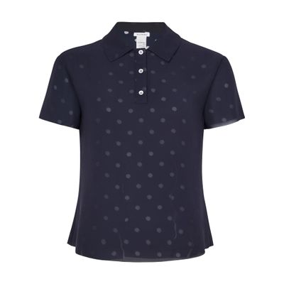 Acne Studios Polka Dot Polo Polo Shirt Blue In Navy