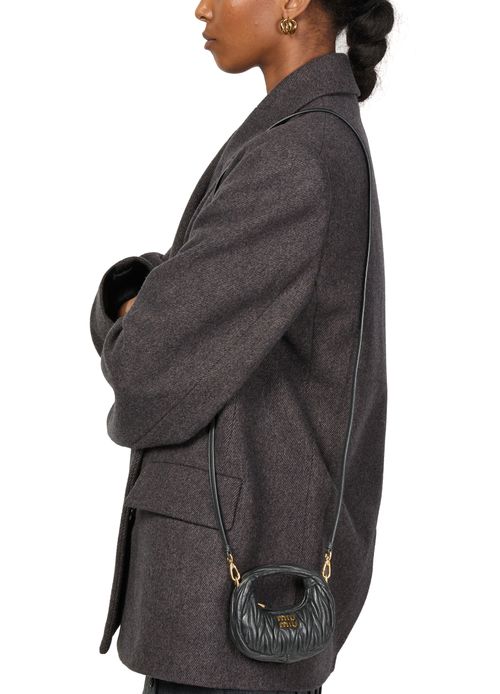 MIU MIU Wander micro hobo bag in quilted nappa leather