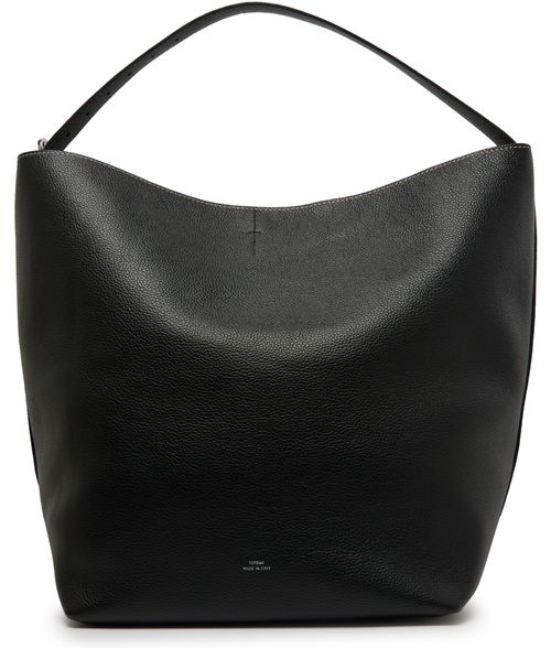 TOTEME Belted grained-leather tote black