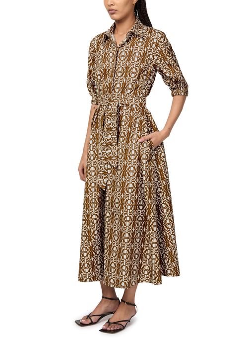 MAX MARA Luxgi cotton poplin knitted maxi dress