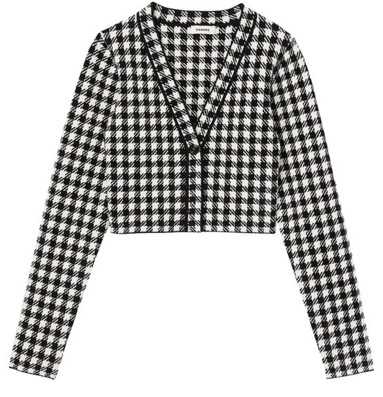 Gingham cardigan sales