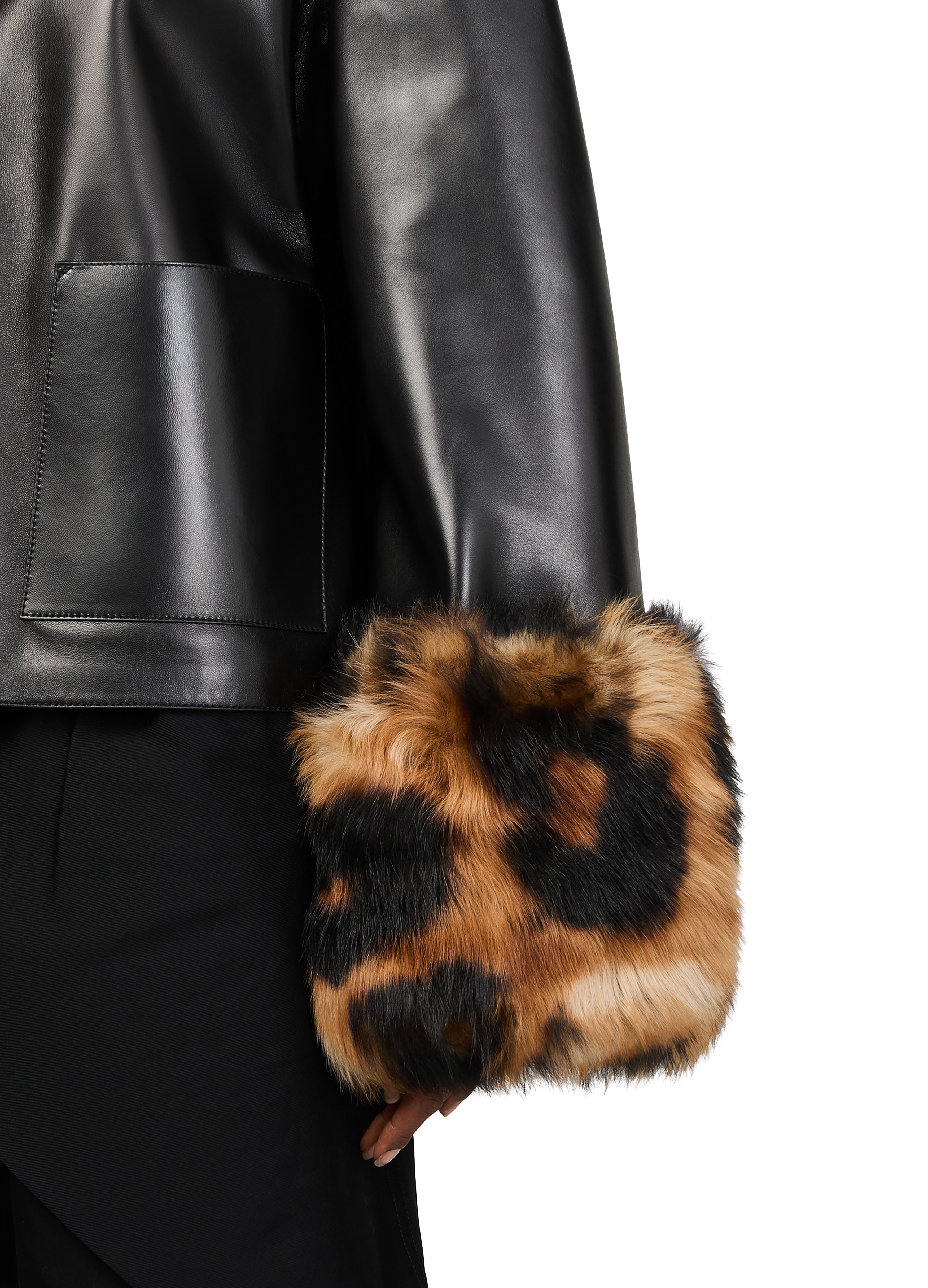 Turn-up jacket in nappa lambskin thumbnail 4