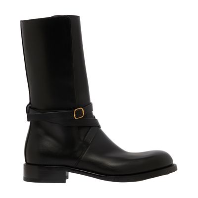 The Row Round-head Short Boots In Black