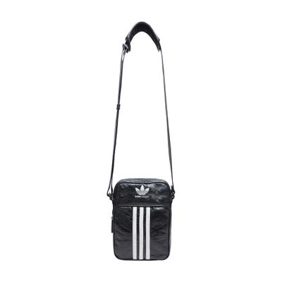 Balenciaga X Adidas Leather Pouch In Black White