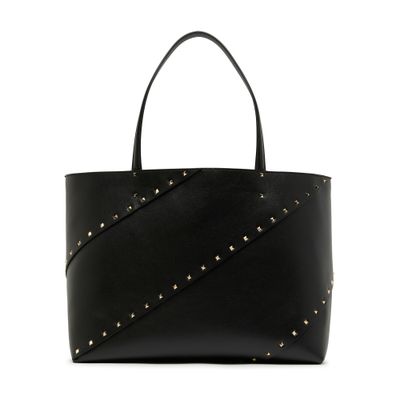 Valentino Large Rockstud Wispy Tote Bag In Black