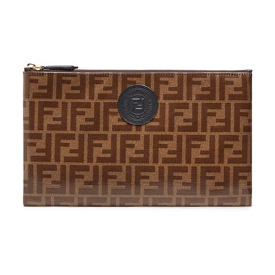 Fendi Flat Pouch In Marron