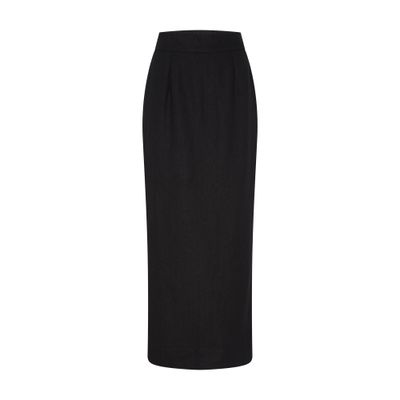 Posse Womens Black Emma Mid-rise Linen Maxi Skirt In Black