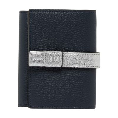 Loewe Small Soft Calf Leather Upright Wallet In Navy