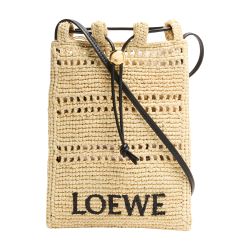 ショルダーバッグ・ポシェット LOEWE Raffia drawstring pocket Drawstring pocket in raffia Yellow - LOEWE