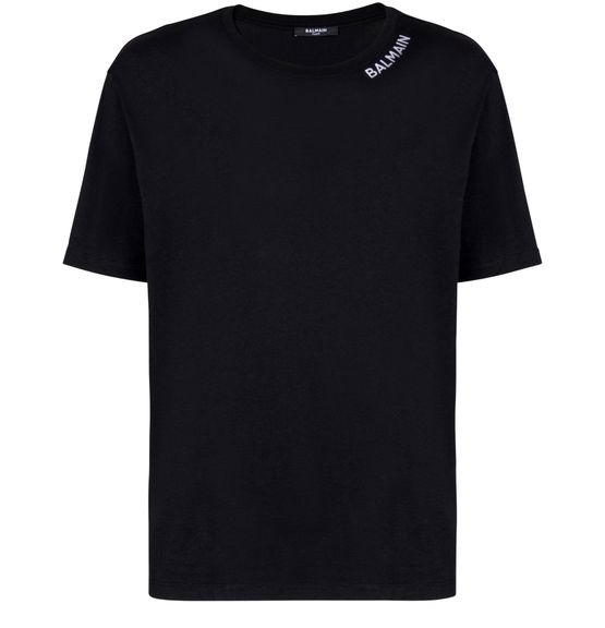 Men's T-shirt with Balmain Signature embroidery on the neck