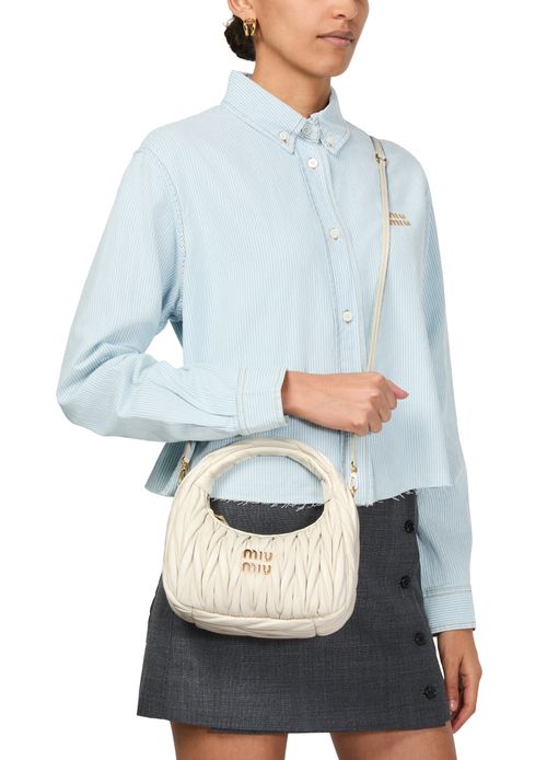 MIU MIU Wander quilted nappa leather hobo bag