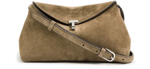 TOTEME Wildleder-Clutch mit T-Schließe