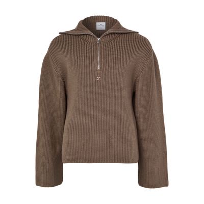 Courrèges Ribbed Wool Trucker Sweater