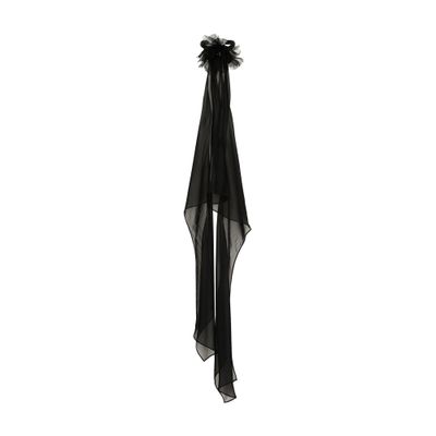 Dolce & Gabbana Chiffon Top With Flower In Black