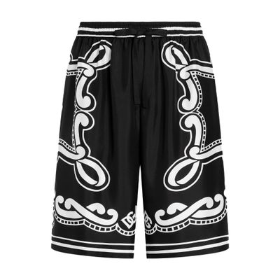 Dolce & Gabbana Elastic Drawstring Waist Shorts In Multicolor