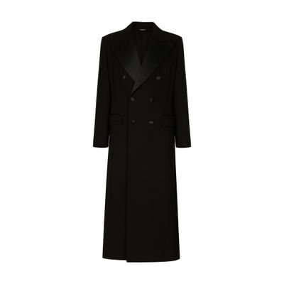 Dolce & Gabbana Double-breasted Peaked-lapel Coat In Black