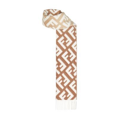 Fendi Ff Scarf In Beige