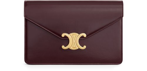 CELINE Wallet on chain Triomphe in shiny calfskin