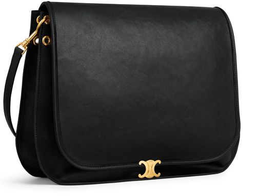 CELINE Soft triomphe besace  in supple shiny lambskin